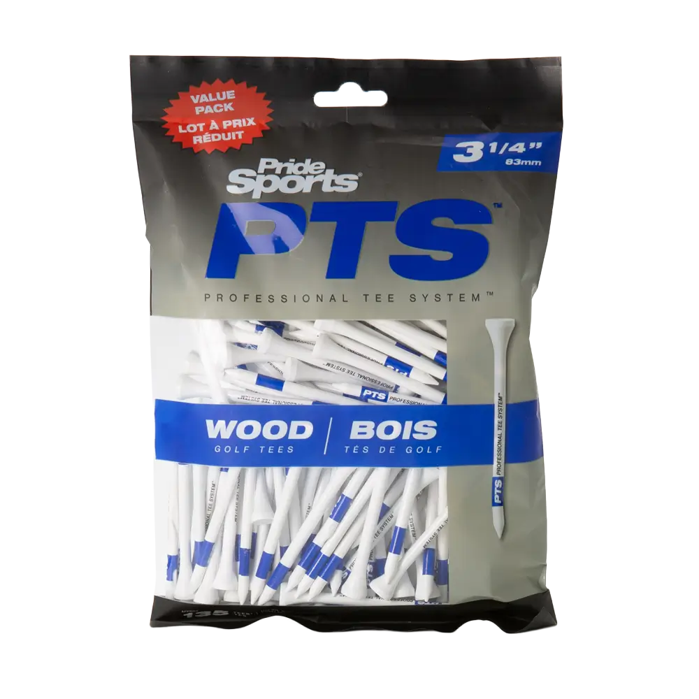 Pride PTS ProLength Plus Tees - 3 1/4" - 135 Pack - White