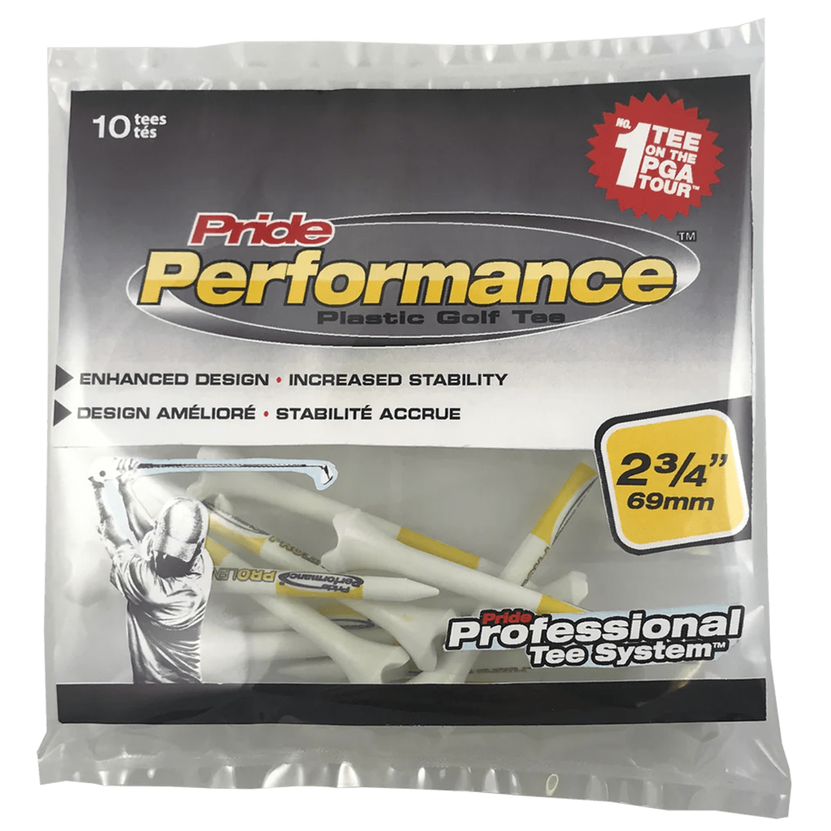 Pride PTS Performance Tees - 2 3/4" - 10 Pack