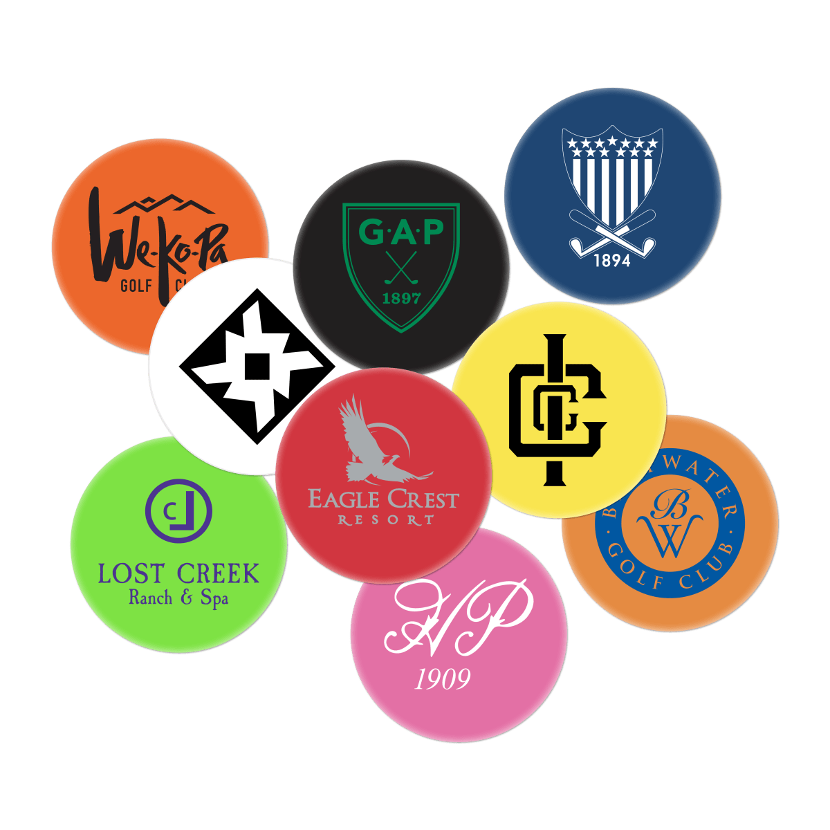 Custom Plastic Ball Markers - 1,000 Count - Quarter Size - Choose Color