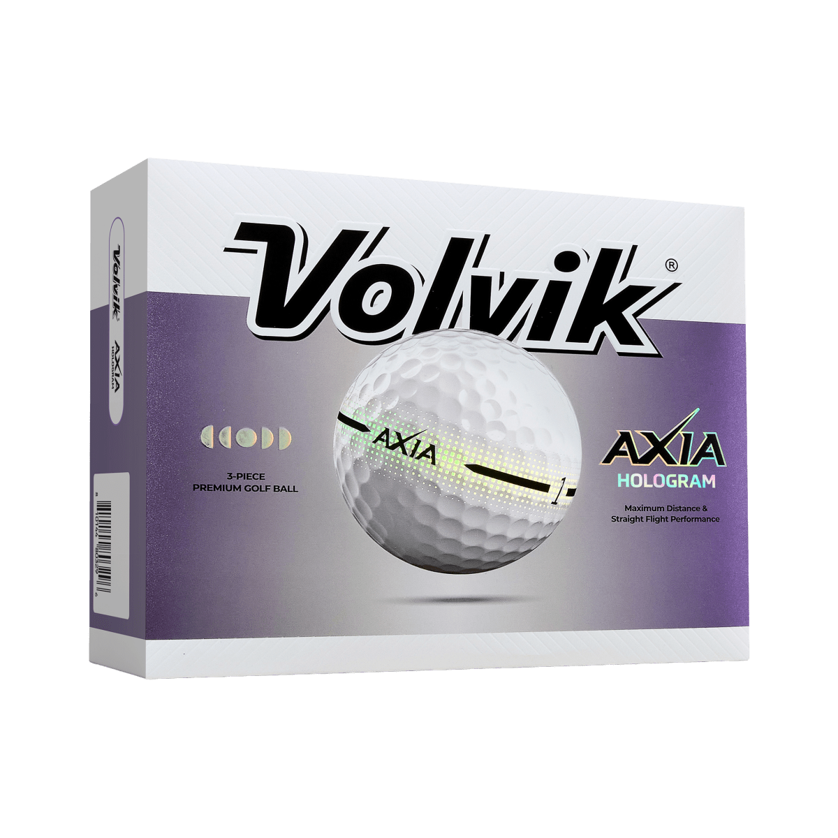 Volvik Axia Hologram - 1 Dozen Golf Balls - White