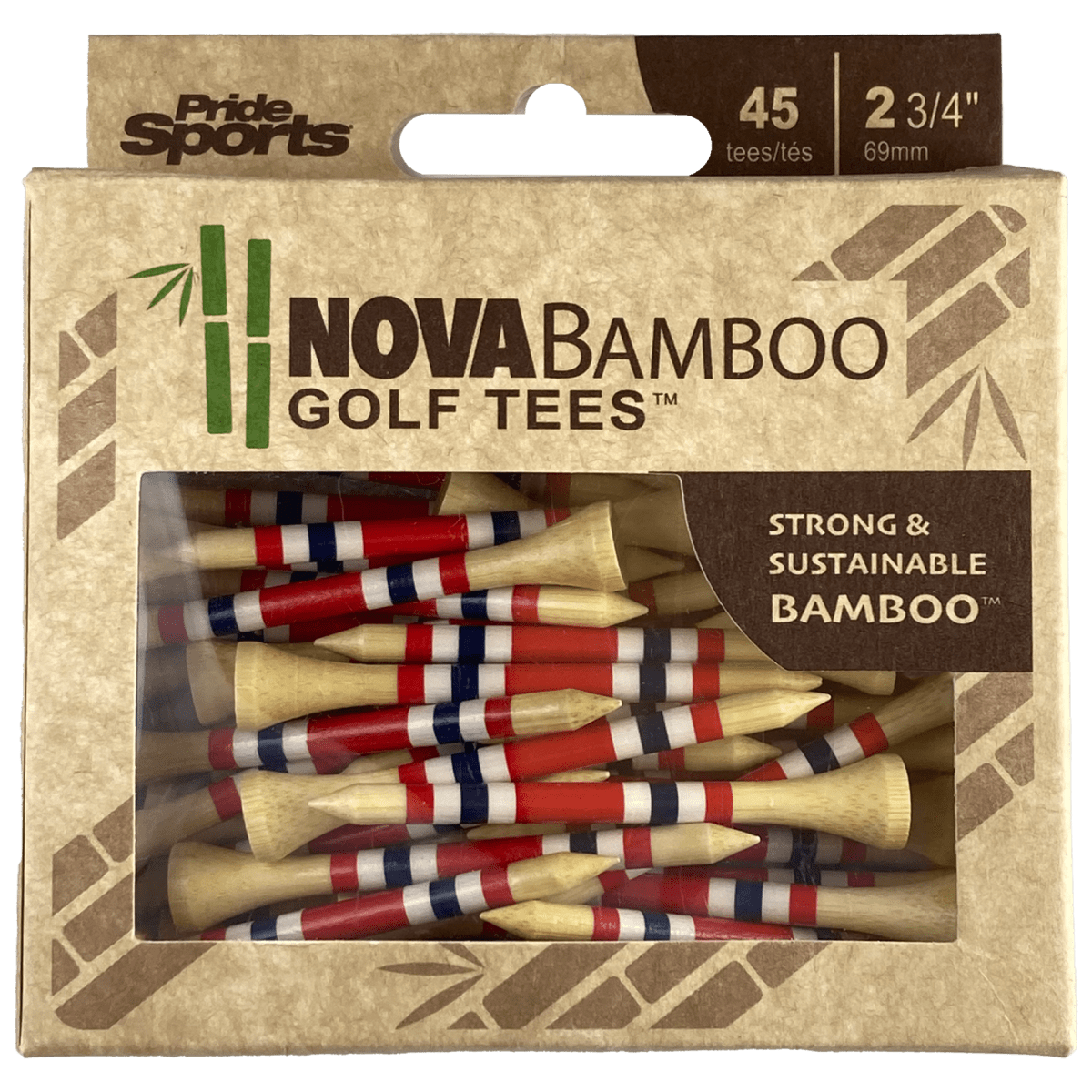 Pride Nova Bamboo Tees - 2 3/4" - 45 Pack