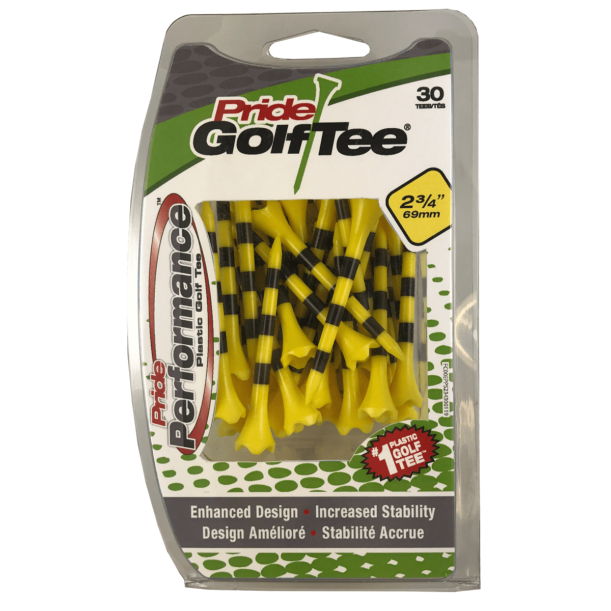 Pride Performance Striped Tees 2 3/4" - 30 Pack