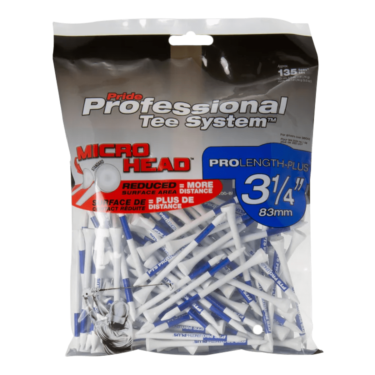 Pride PTS Tees Micro Head - 3 1/4" - 135 Pack