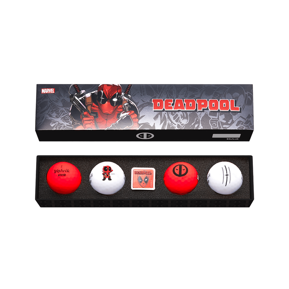 Volvik Vivid Soft Marvel Series - 4 Balls with Ball Marker