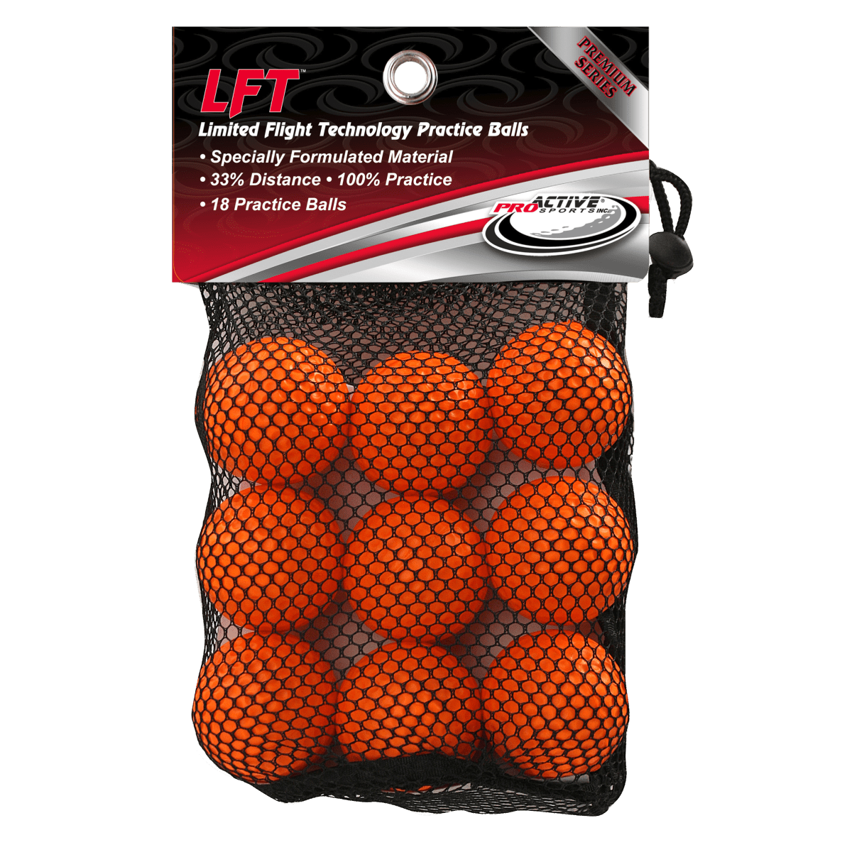 ProActive Sports LFT Limited Flight Practice Balls - 18 Pack - Orange