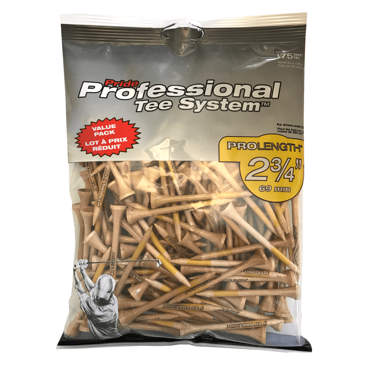 Pride PTS ProLength Tees - 2 3/4" - 175 Count