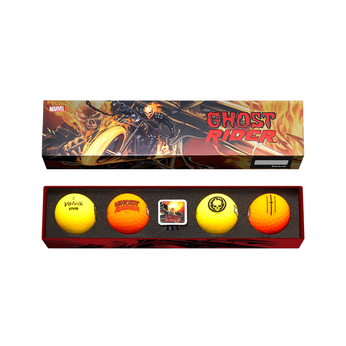 Volvik Vivid Soft Marvel Series - 4 Balls with Ball Marker