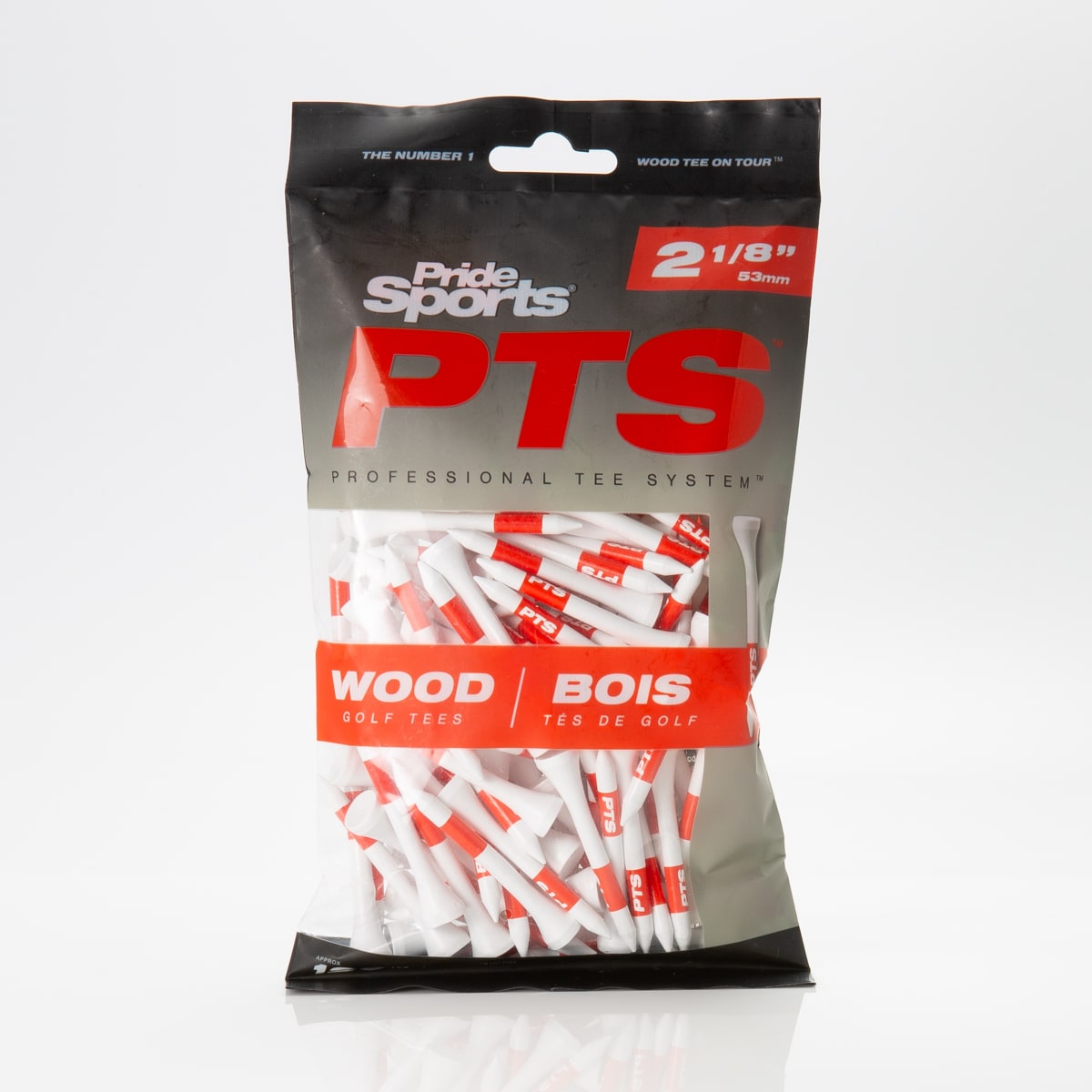 Pride PTS Tee - 2 1/8" - 120 Pack - White