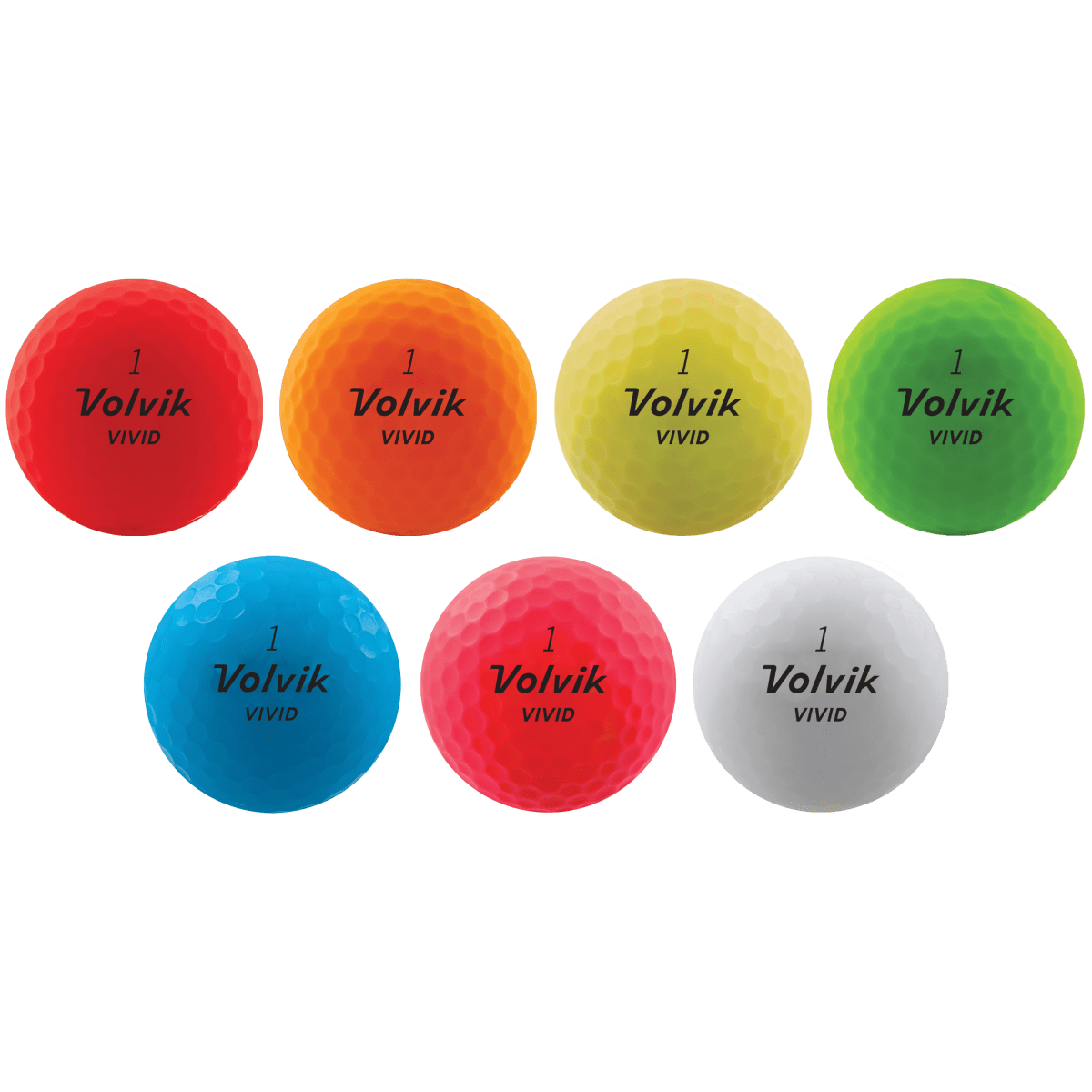 Volvik Vivid Rainbow - 7 Golf Balls - Assorted Colors