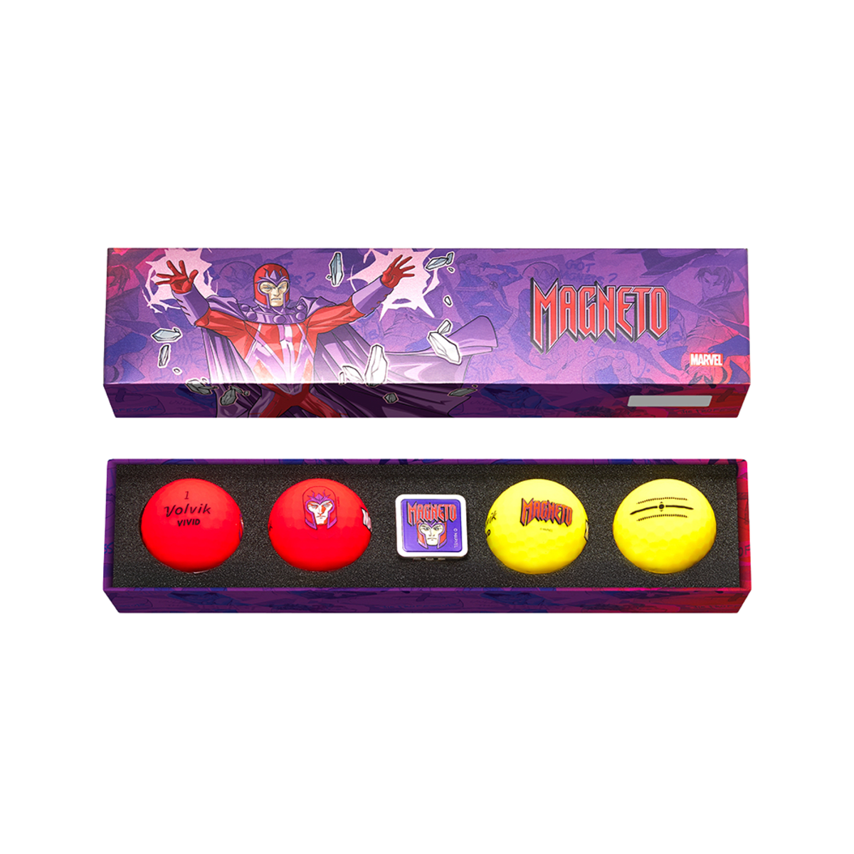 Volvik Vivid Soft Marvel Series - 4 Balls with Ball Marker