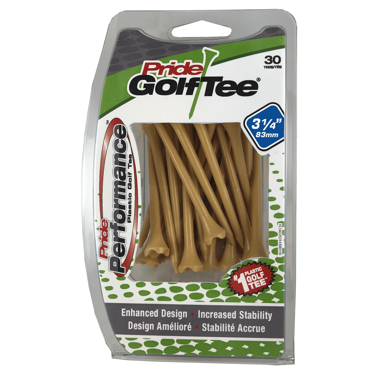 Pride Performance Striped Tees 3 1/4" - 30 Pack
