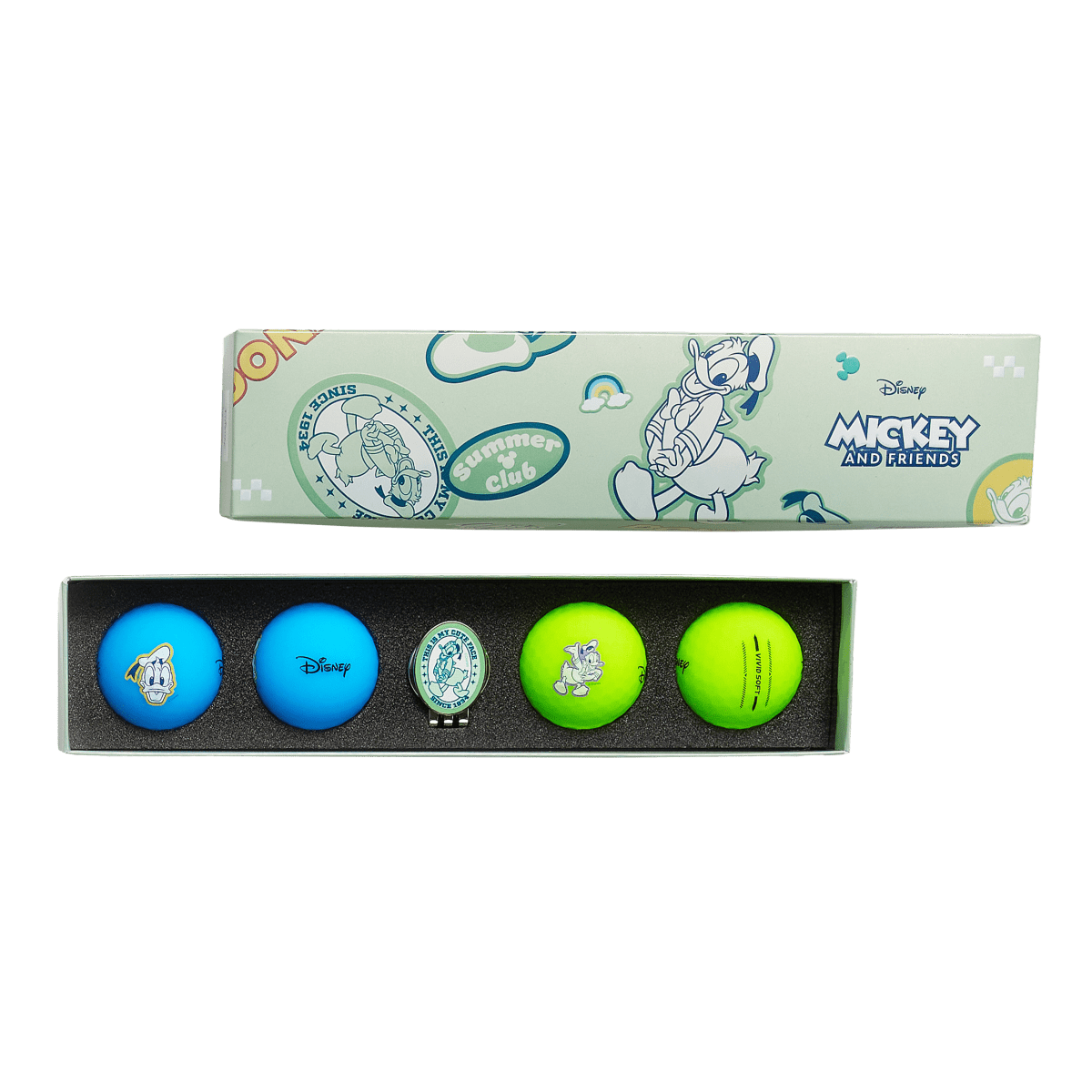 Volvik Vivid Soft Disney Series - 4 Balls with Ball Marker