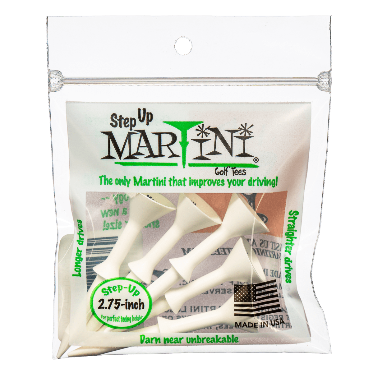 Martini Tee - 2 3/4" Step-Up - 5 Pack