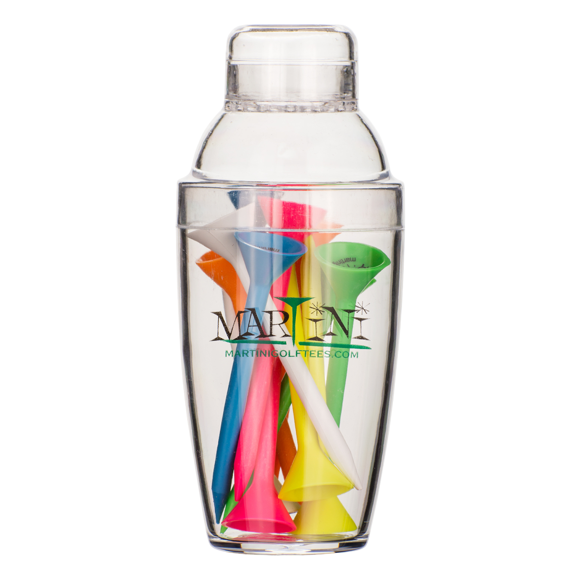 Martini Tee 3 1/4" - 12 Piece Mini Shaker - Assorted Colors
