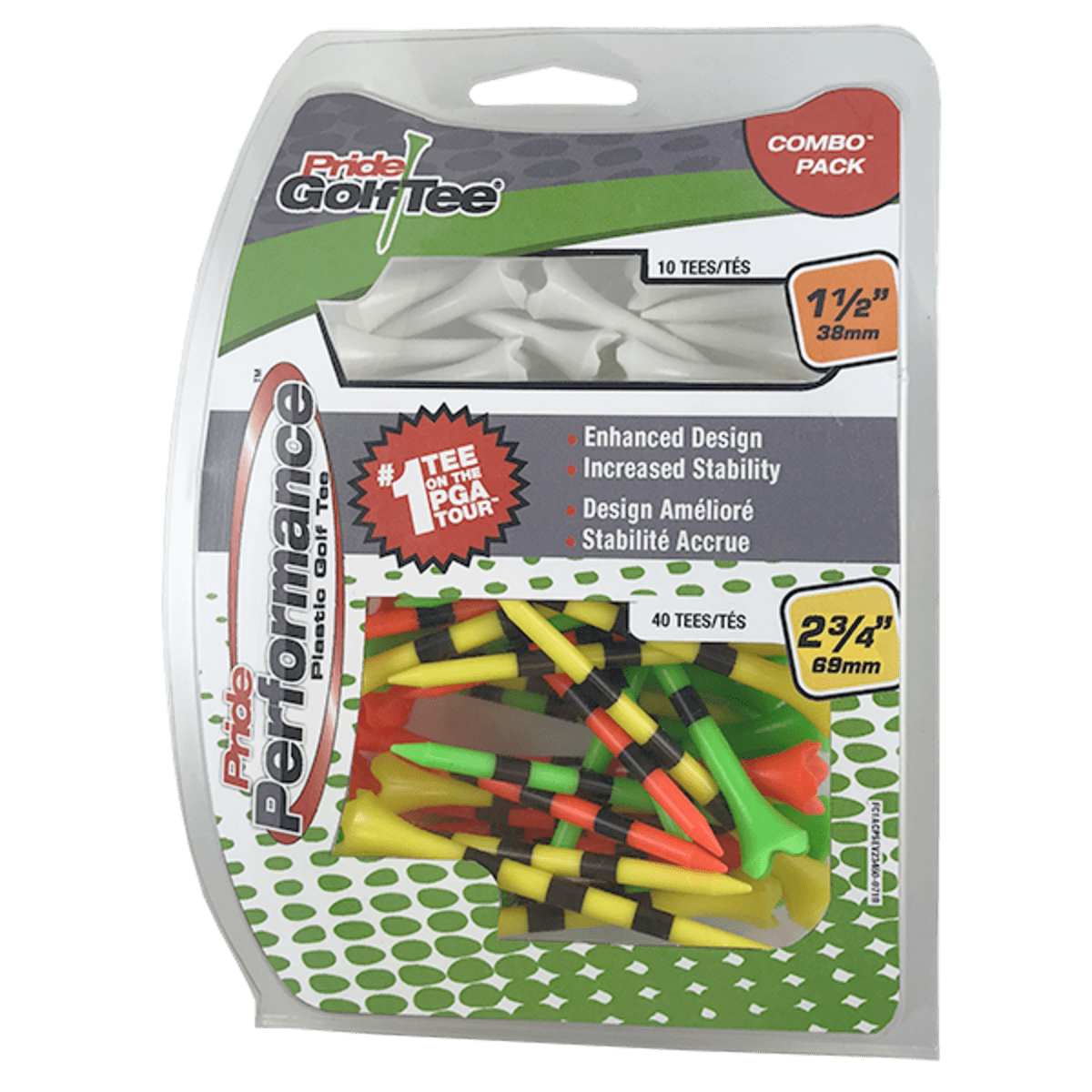 Pride PTS Performance Striped Tees - 2 3/4" Combo - 50 Pack