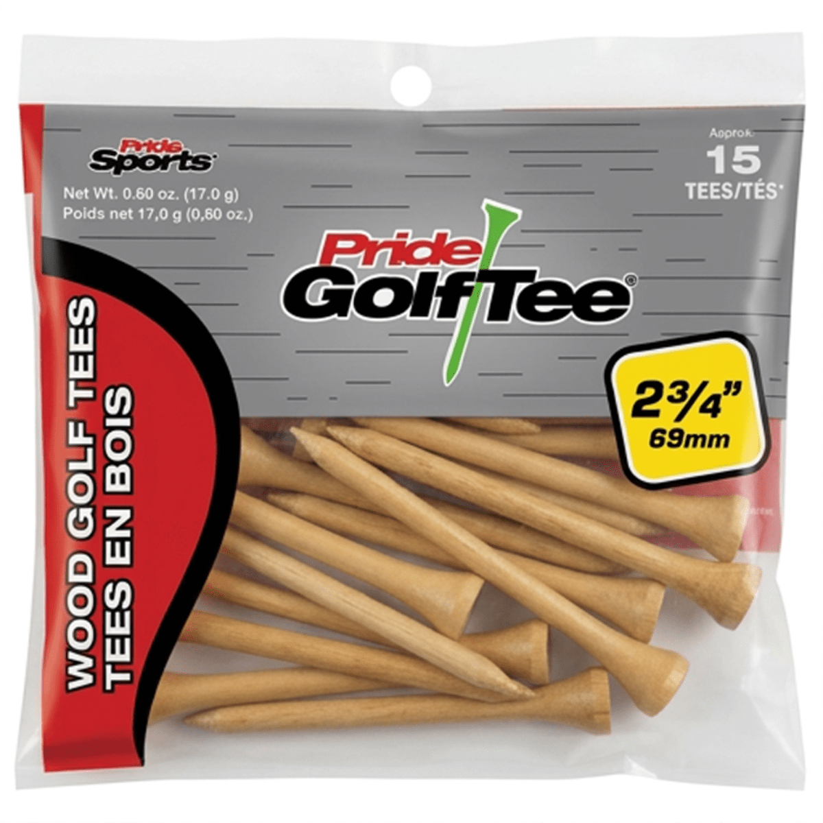 Pride Tees - 2 3/4" - 15 Pack - Natural