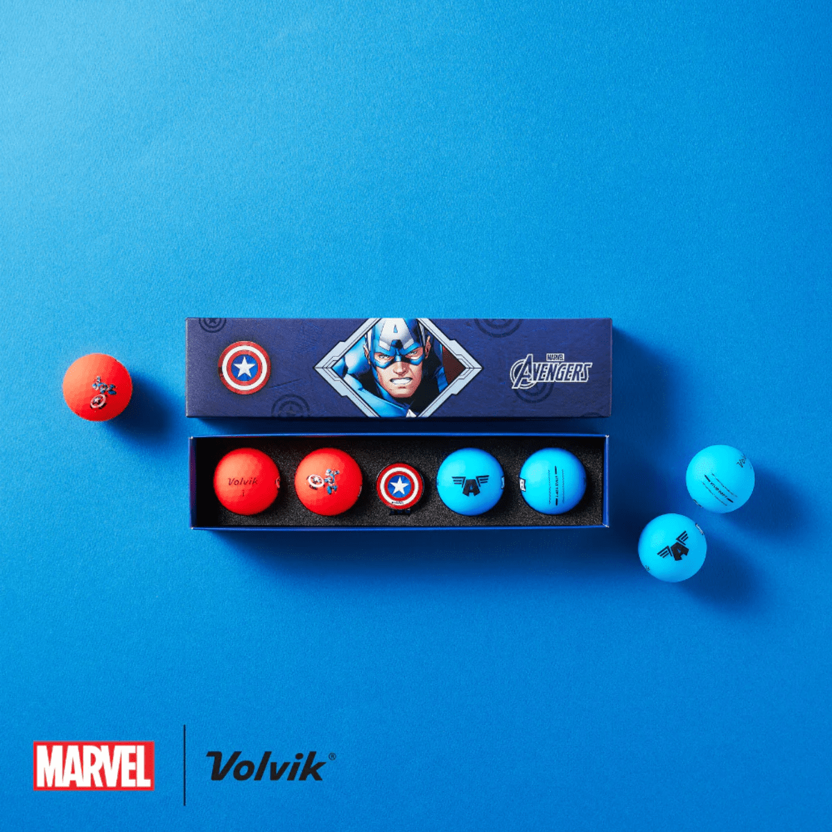 Volvik Vivid Soft Marvel Series - 4 Balls with Ball Marker