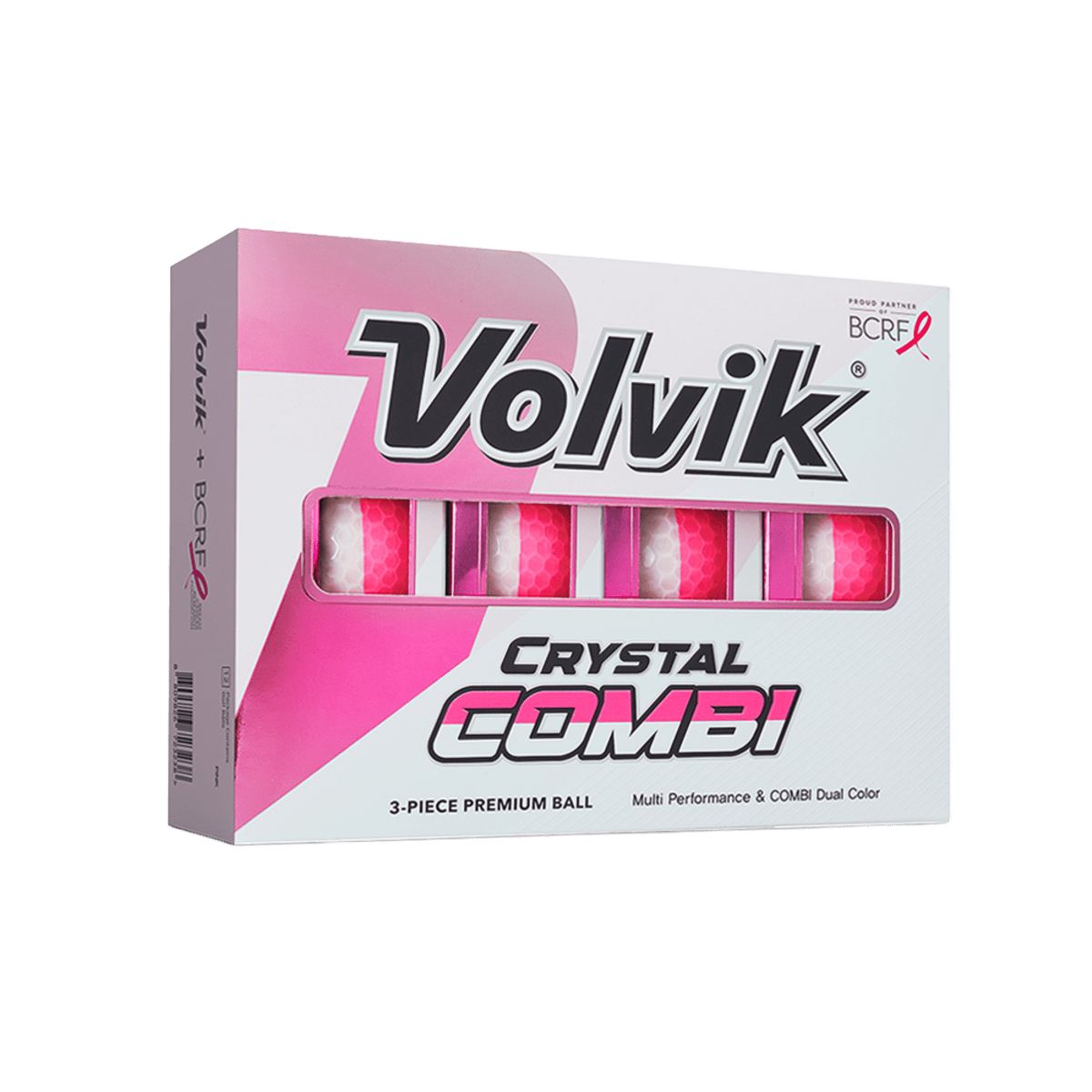 Volvik BCRF - Crystal Combi Pink - 1 Dozen Golf Balls