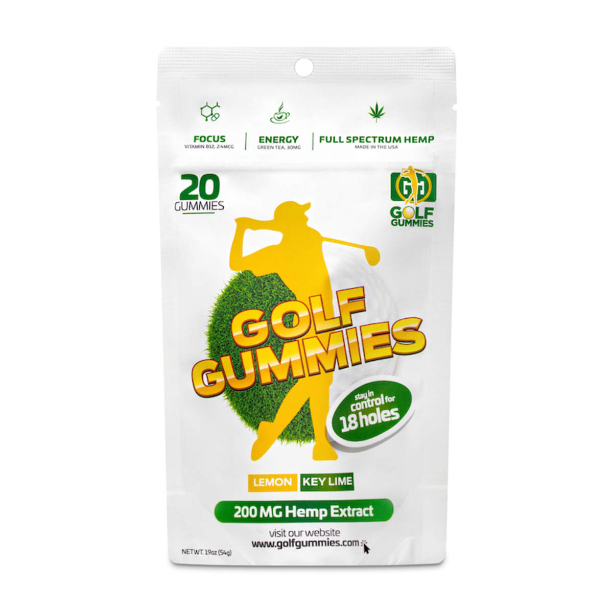 Golf Gummies 200mg Hemp Extract - Full Spectrum (20 per pack)