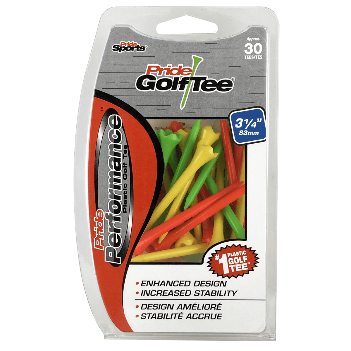 Pride PTS Performance Tees - 3 1/4" - 30 Pack