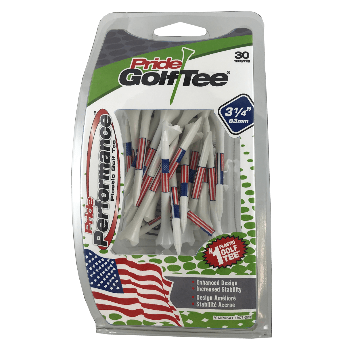 Pride Performance Tees - 3 1/4" - 30 Pack