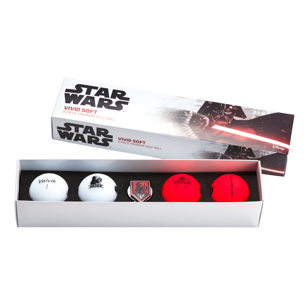 Volvik Vivid Soft Star Wars - 4 Balls with Ball Marker