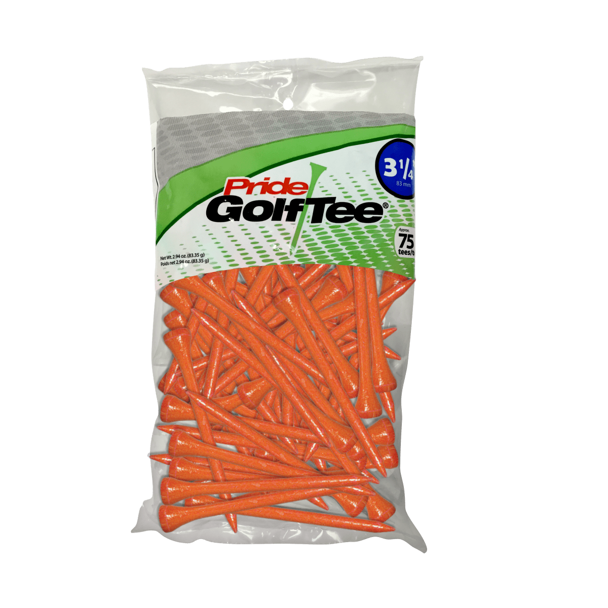 Pride Deluxe Tees - 3 1/4" - 75 Pack