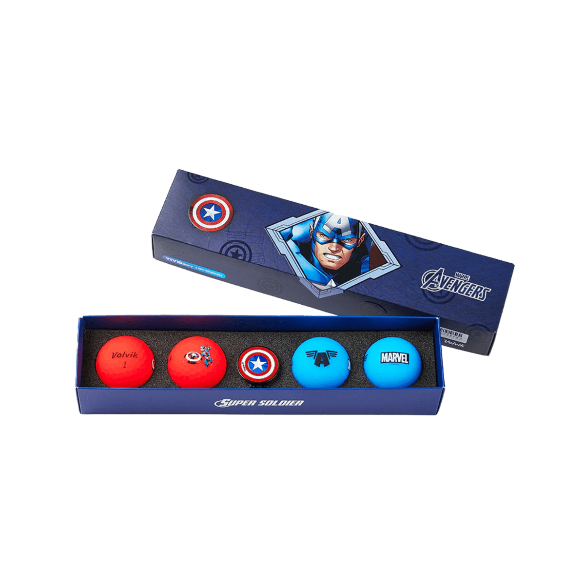 Volvik Vivid Soft Marvel Series - 4 Balls with Ball Marker