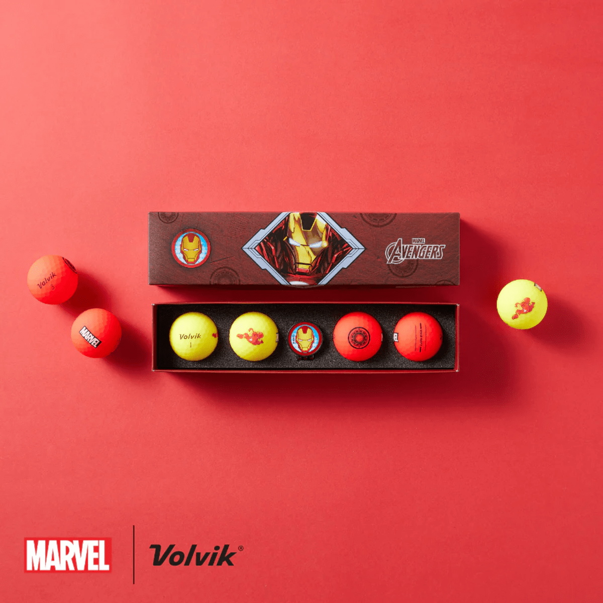 Volvik Vivid Soft Marvel Series - 4 Balls with Ball Marker