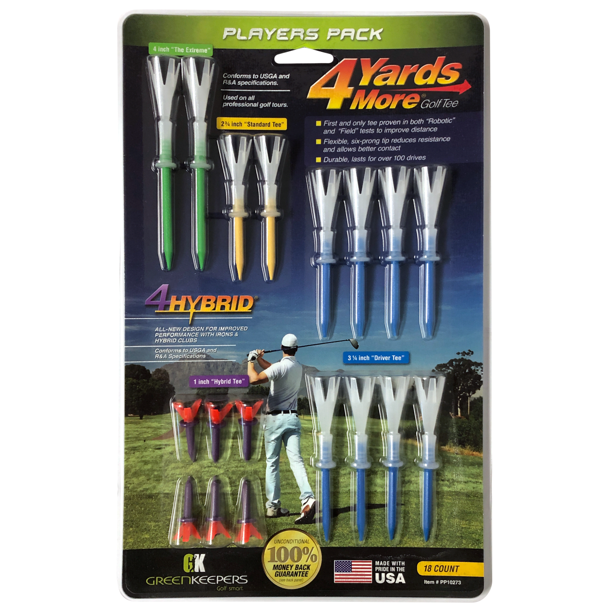 Green Keepers 4 Yards More Tees - Players Pack