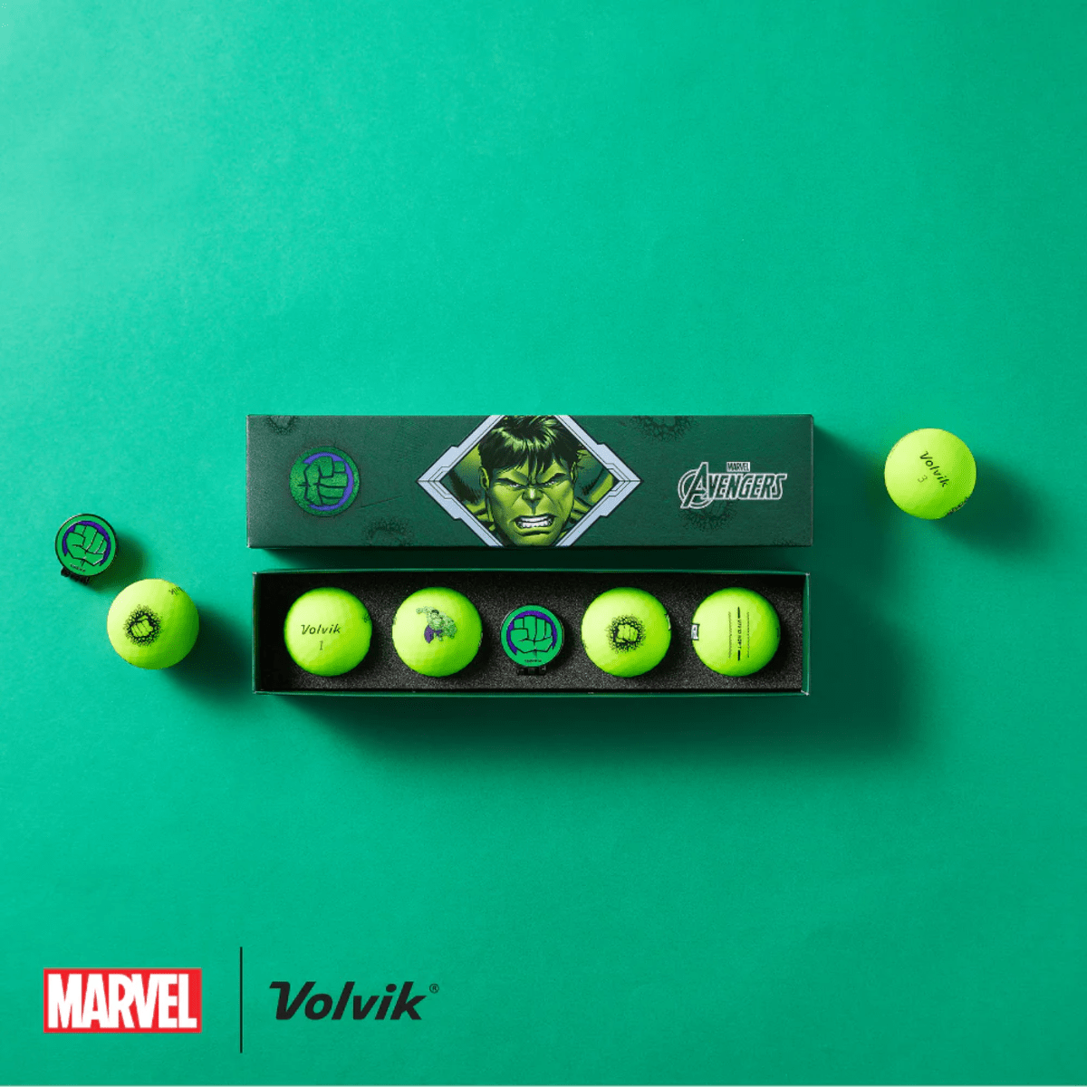 Volvik Vivid Soft Marvel Series - 4 Balls with Ball Marker