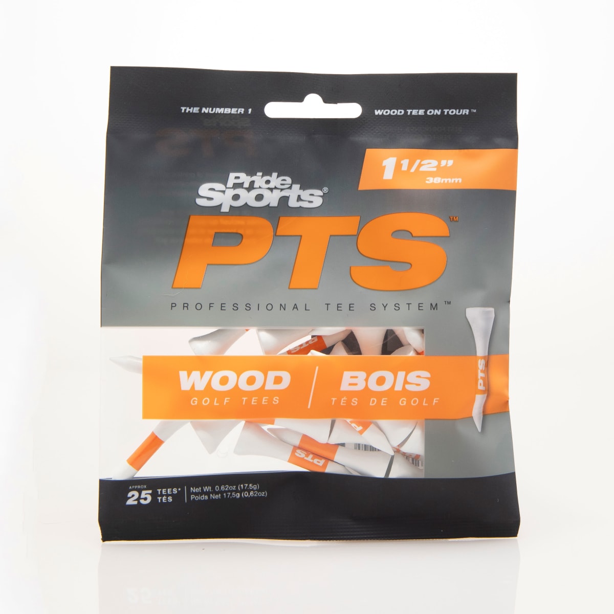 Pride PTS Tees - 1 1/2" - 25 Pack - White