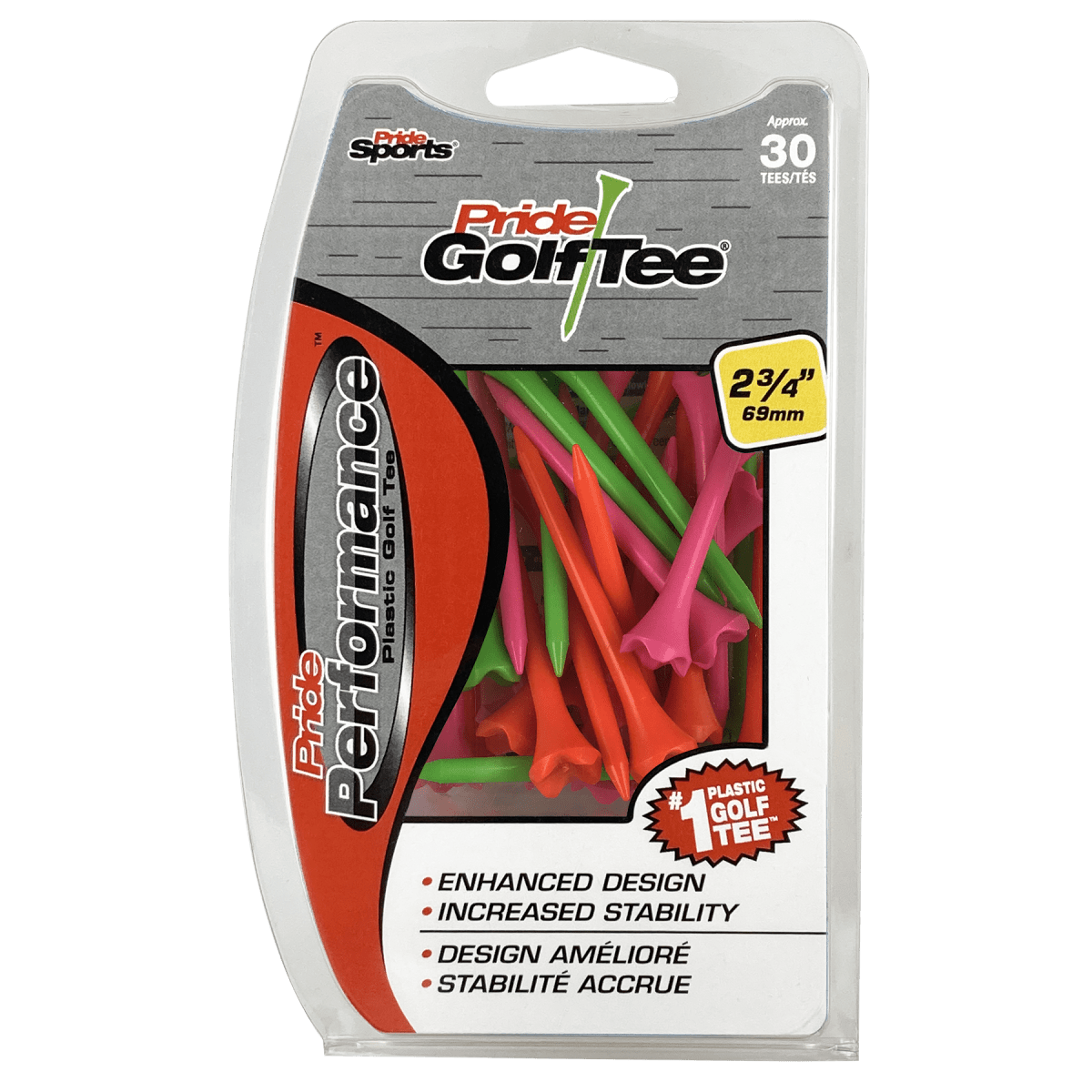Pride Performance Tees - 2 3/4" - 30 Pack