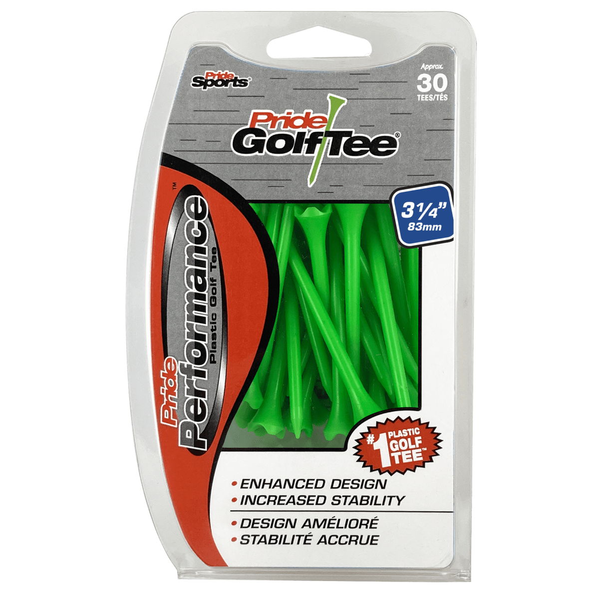 Pride Performance Tees - 3 1/4" - 30 Pack