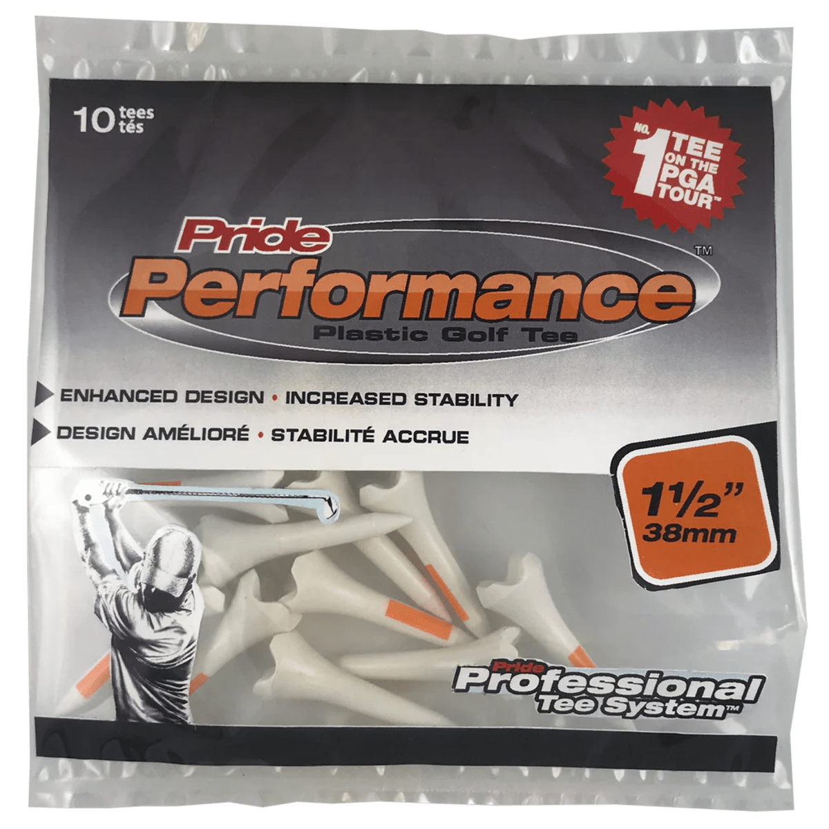 Pride PTS Performance Tees - 1 1/2" - 10 Pack