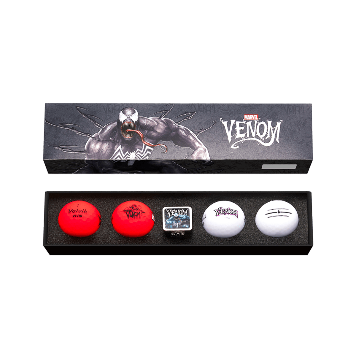 Volvik Vivid Soft Marvel Series - 4 Balls with Ball Marker