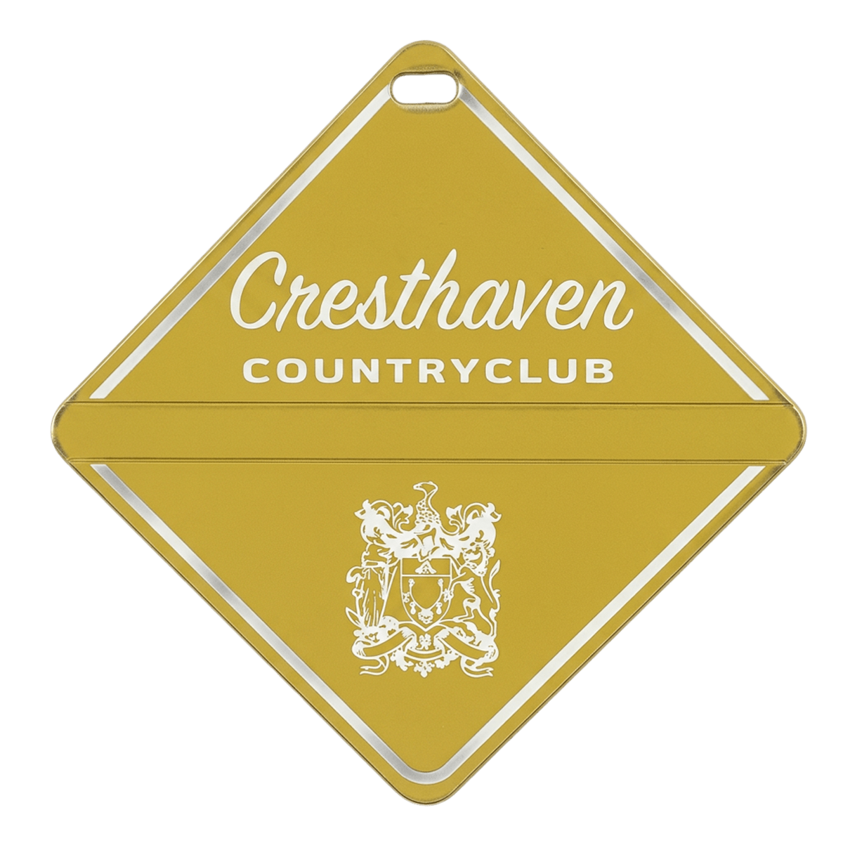 Custom Plastic Bag Tag - 3 9/16" Diamond