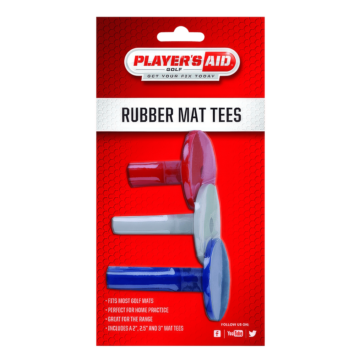 Player's Aid Rubber Mat Tees - 3 Pack