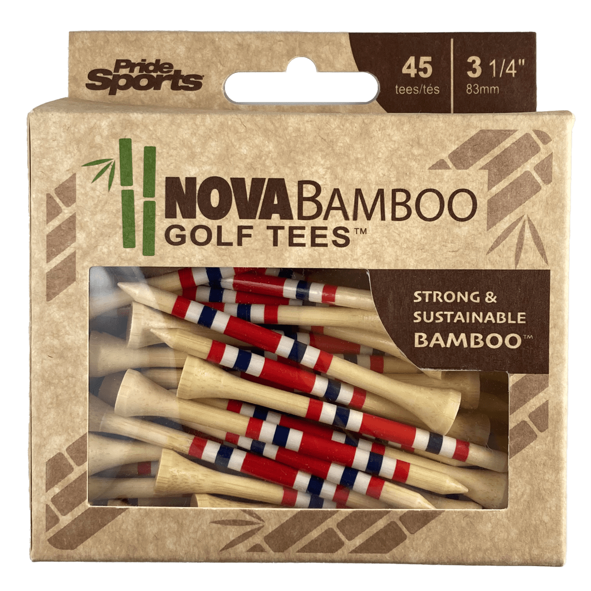 Pride Nova Bamboo Tees - 3 1/4" - 45 Pack