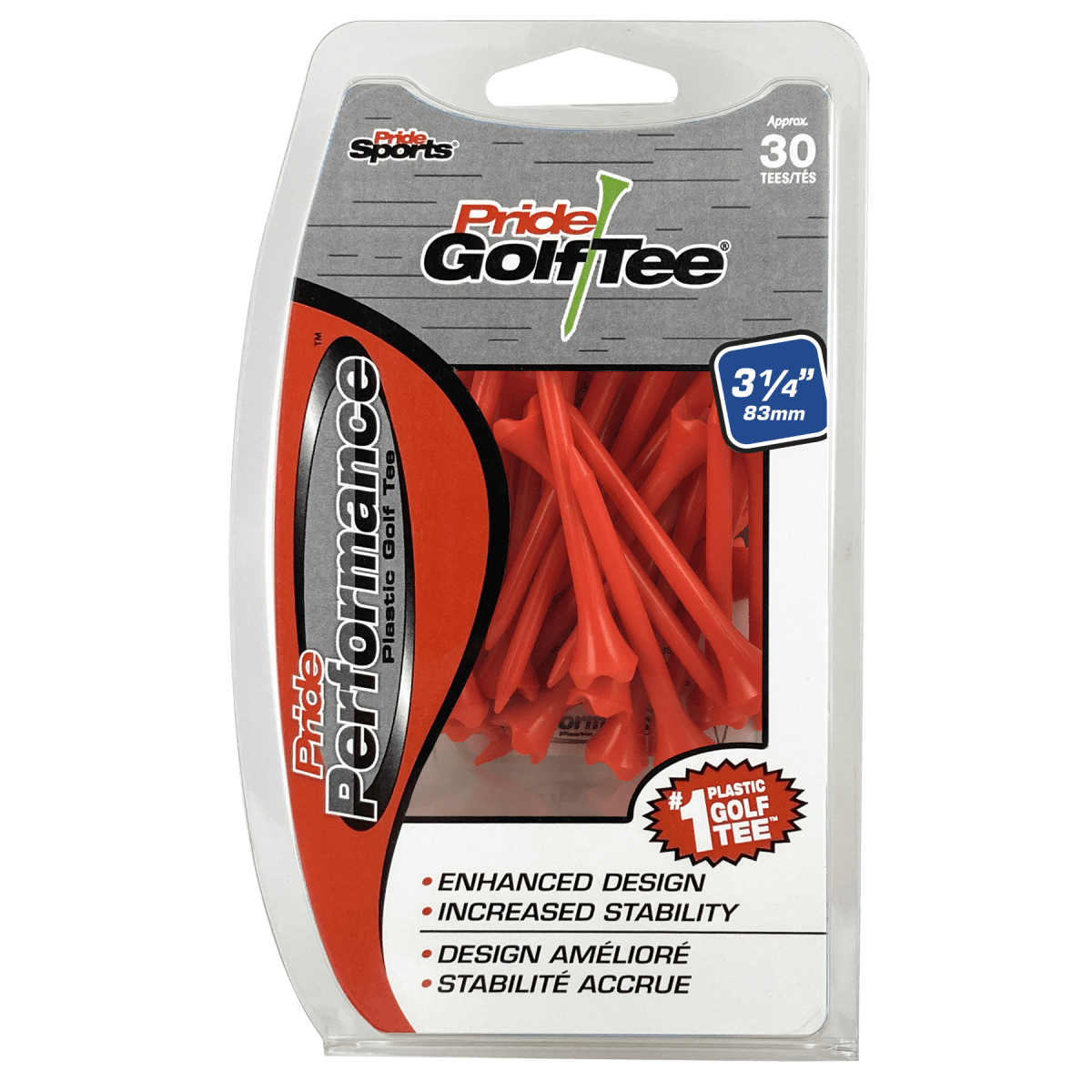 Pride PTS Performance Tees - 3 1/4" - 30 Pack