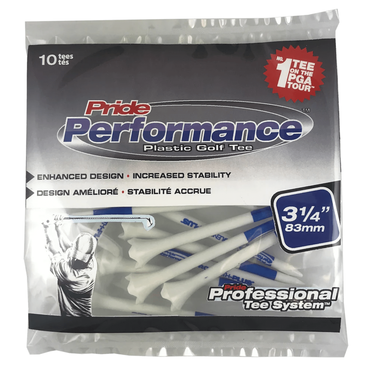 Pride PTS Performance Tees - 3 1/4" - 10 Pack