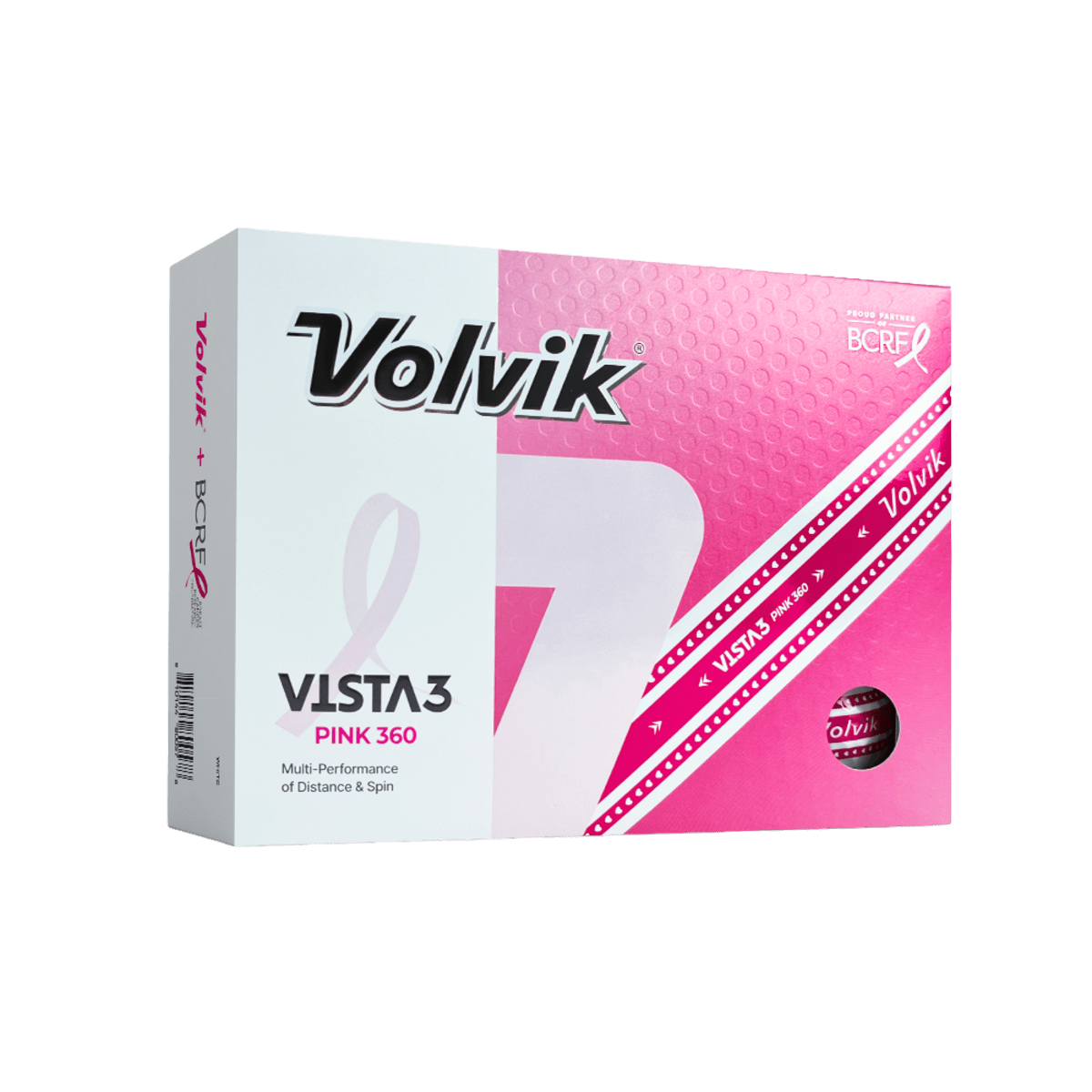 Volvik BCRF - Vista 360 Pink - 1 Dozen Golf Balls