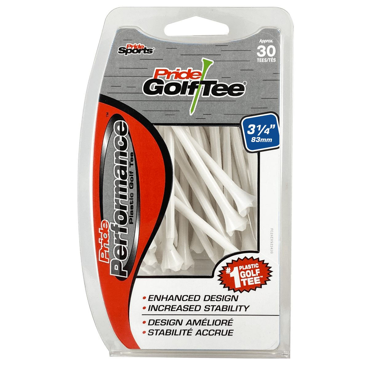 Pride Performance Tees - 3 1/4" - 30 Pack