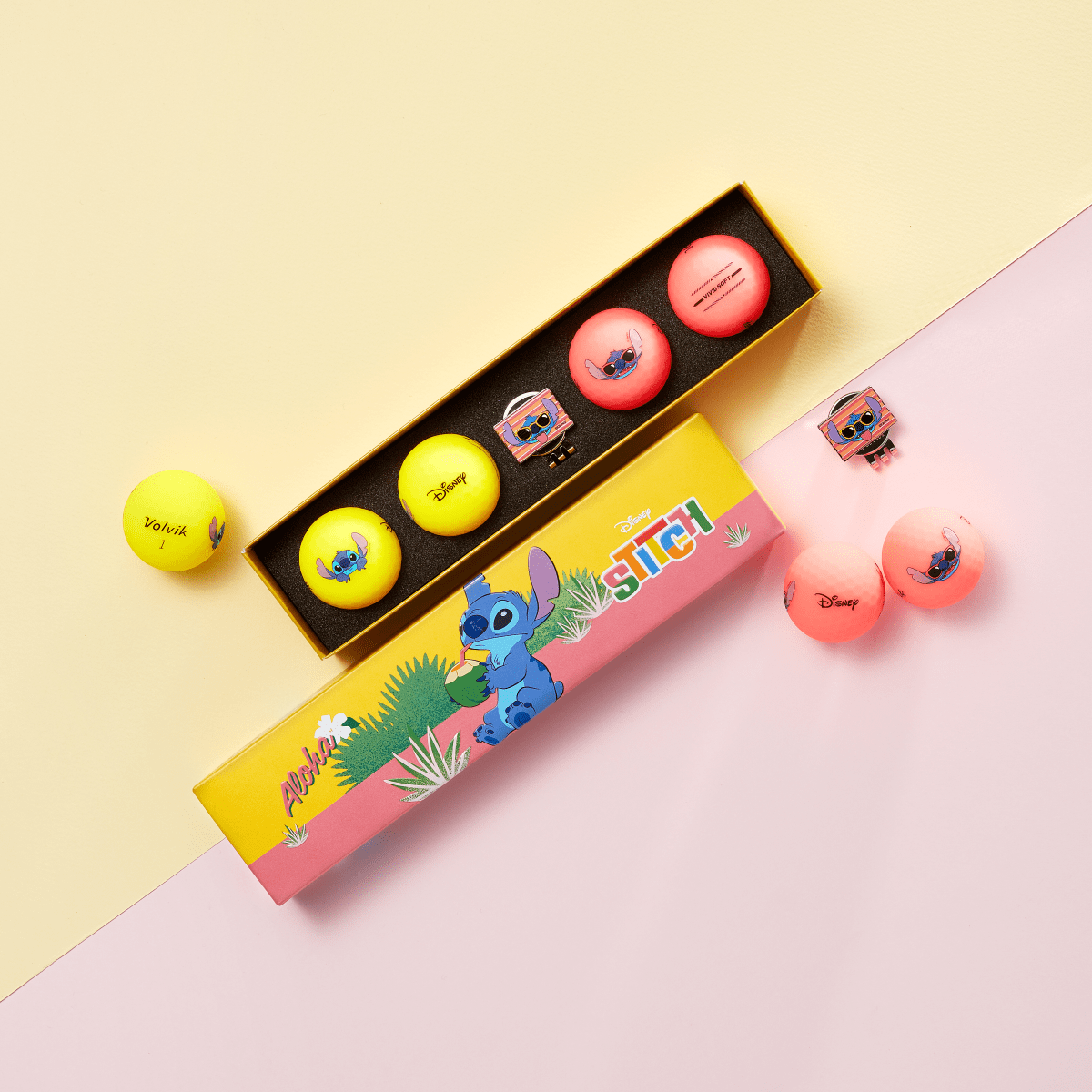 Volvik Vivid Soft Disney Series - 4 Balls with Ball Marker