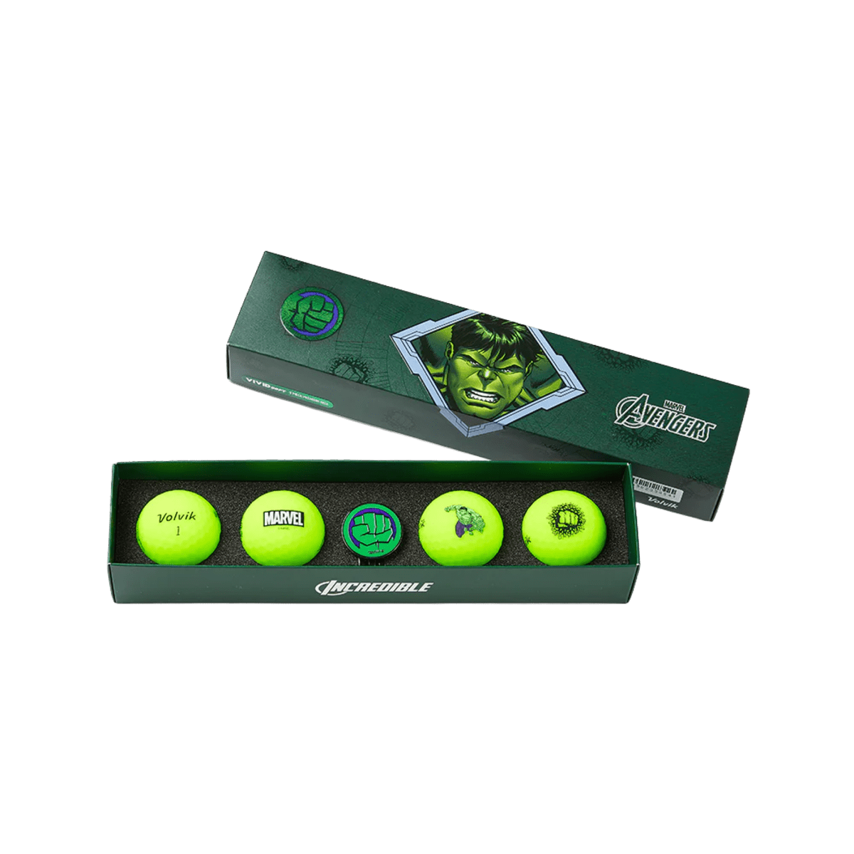 Volvik Vivid Soft Marvel Series - 4 Balls with Ball Marker
