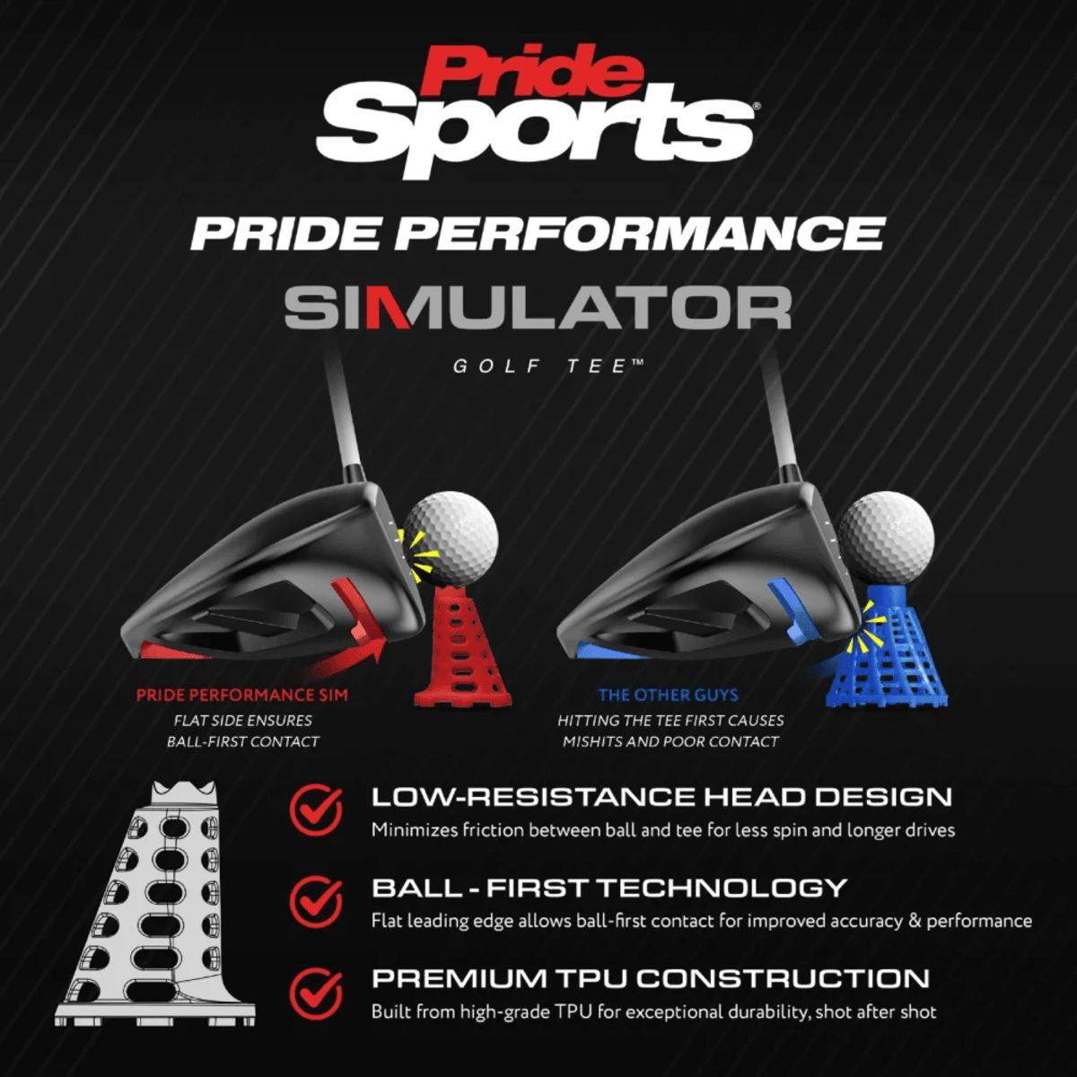 Pride Performance Simulator Tee with Mesh Bag - 7 Pack