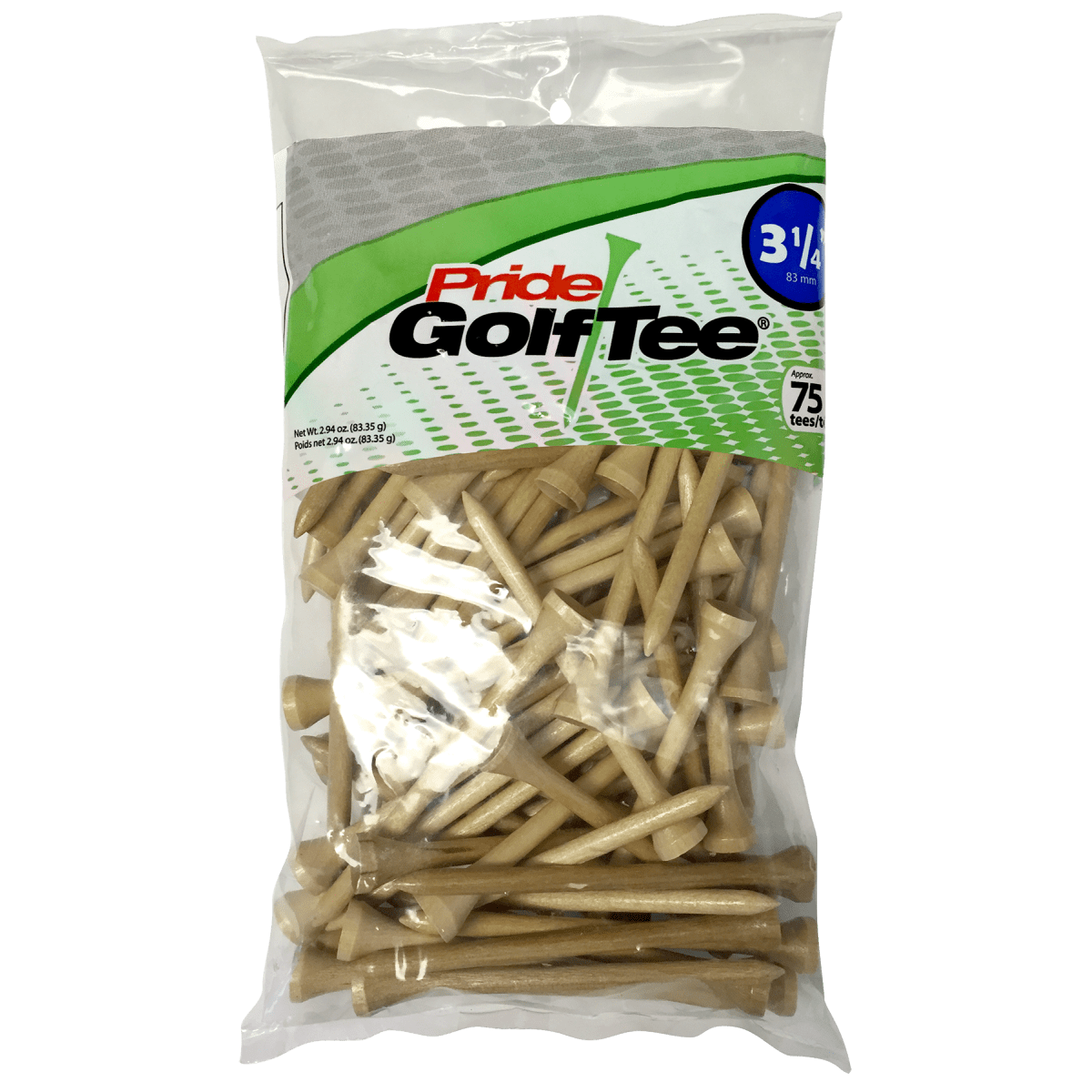 Pride Deluxe Tees - 3 1/4" - 75 Pack