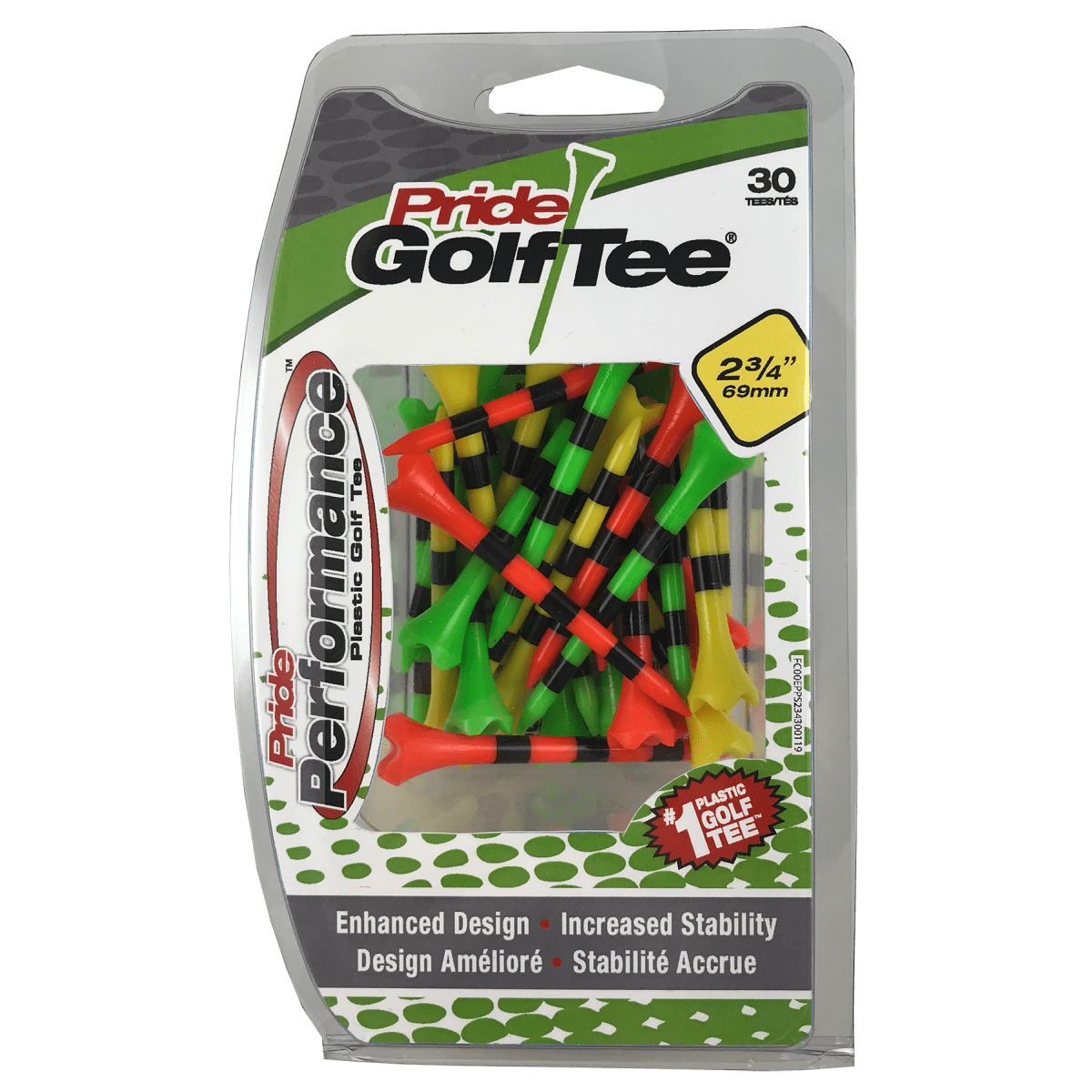 Pride Performance Striped Tees 3 1/4" - 30 Pack
