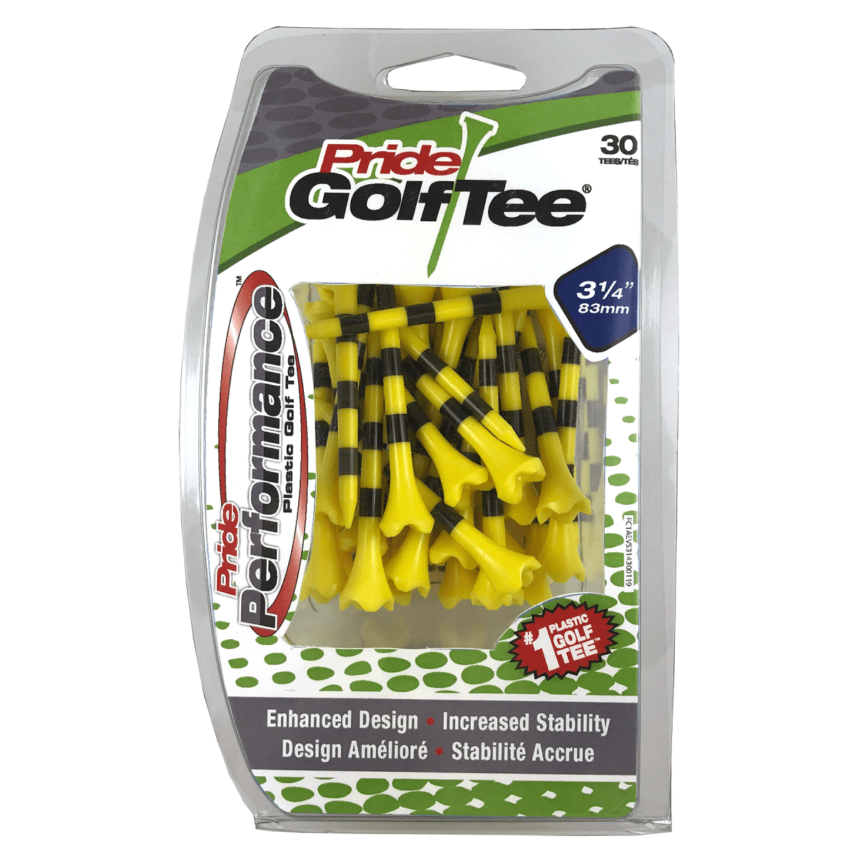Pride Performance Striped Tees 3 1/4" - 30 Pack