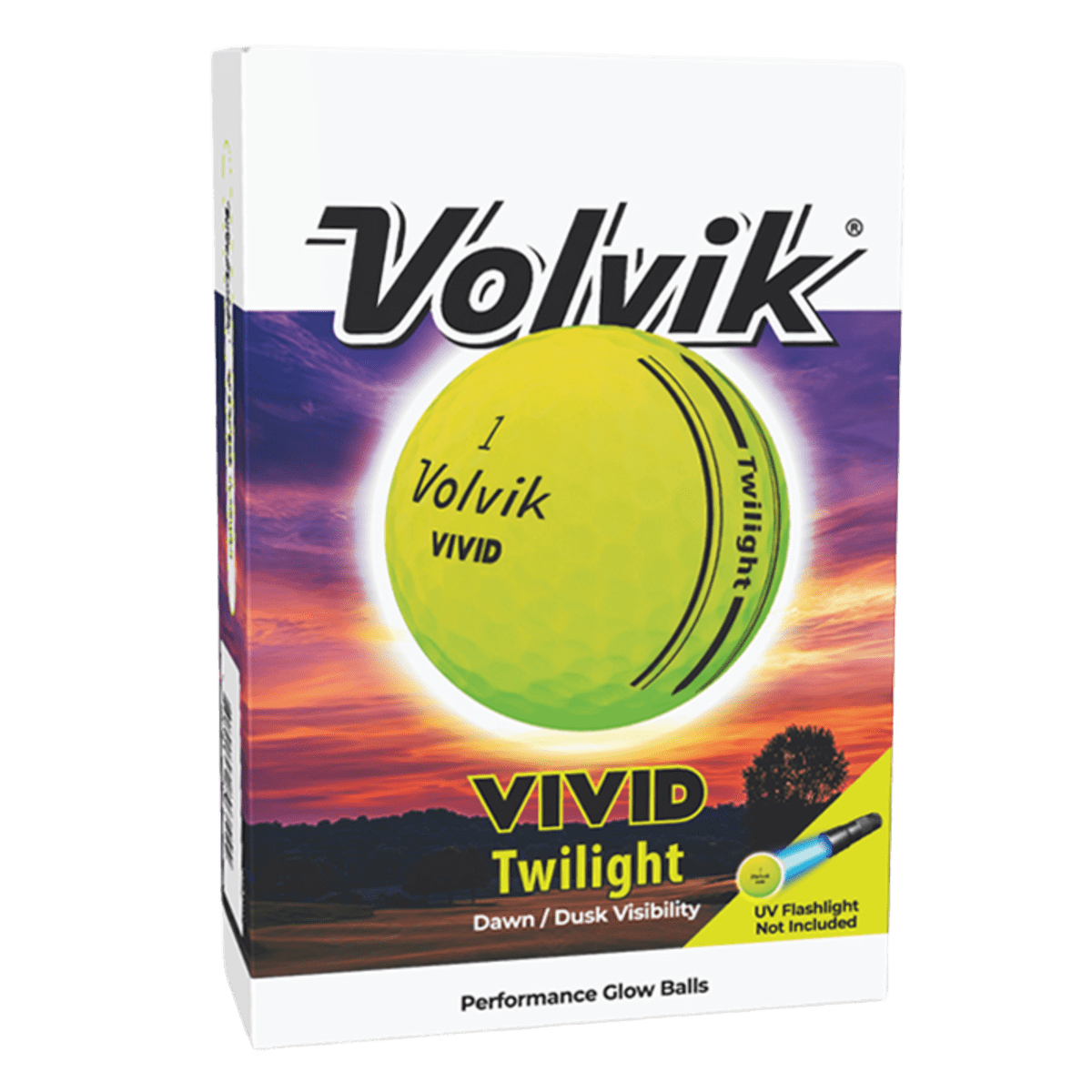 Volvik Vivid Twilight Illuminous - 6 Ball Pack with Flashlight